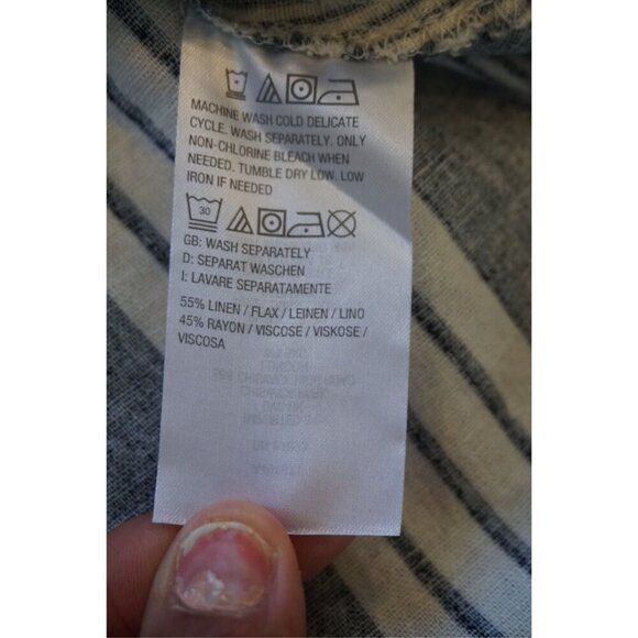 Girl With Curves Black & White Striped Belted Midi Dress - Size M - Picture 5 of 9